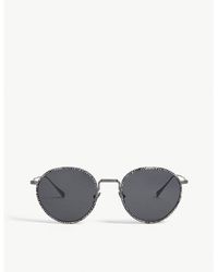 Giorgio Armani - Ar6103j 51 Metal And Acetate Round-frame Sunglasses - Lyst