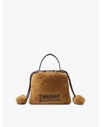Jimmy Choo - Drawstring Faux-Shearling Tote Bag - Lyst