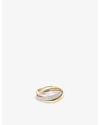 Cartier - Trinity Medium 18Ct, Rose, - And 0.64Ct Brilliant-Cut Diamond Ring - Lyst