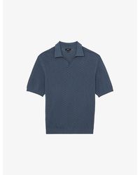 Reiss - Sol Textured Knitted Polo Shirt - Lyst