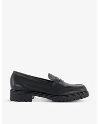 Dune - Gild Wide-Fit Leather Penny Loafer - Lyst
