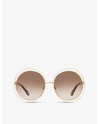 Chloé - Ch0045s Round-frame Metal Sunglasses - Lyst