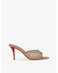 Christian Louboutin - Miss Z Degrastrass Perla 80 Leather And Mesh Heeled Courts - Lyst