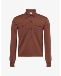 Bottega Veneta - Technical Knitted Wool Blend Polo Top - Lyst