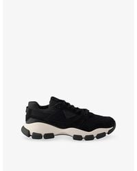 Prada - Panelled Mesh And Suede Trainers - Lyst