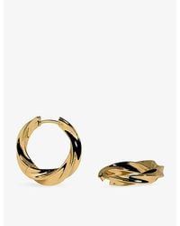Astrid & Miyu - Cosmic Twist Large 14Ct- Plated Brass Hoops - Lyst