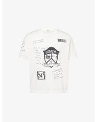 Bode - Camp Crest Graphic-Print Cotton T-Shirt - Lyst