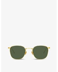 Linda Farrow - Simon Square-frame 22ct Yellow Gold-plated Titanium Sunglasses - Lyst