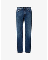 Nudie Jeans - Solid Ollie Straight-Leg Stretch-Denim Jeans - Lyst