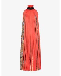 Dries Van Noten - Dansa Halter Floral Pleat Woven Midi Dress - Lyst