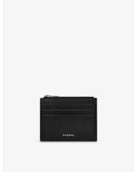 Sandro - Branded Leather Card Holder - Lyst