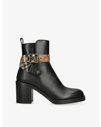 Burberry - Huntley 70 Leather Heeled Ankle Boots - Lyst