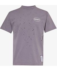 Satisfy - Mothtechtm Distressed Organic Cotton-jersey T-shirt - Lyst