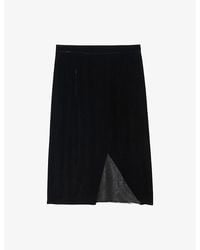 Zadig & Voltaire - Julen Lace Velvet Midi Skirt - Lyst