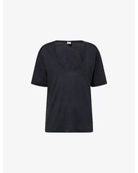 TOTEME - Short-Sleeve Cotton-Silk Blend T-Shirt - Lyst