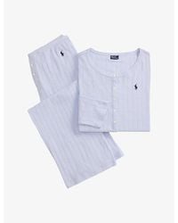 Polo Ralph Lauren - Pointelle Henley Cotton Pyjama Set - Lyst