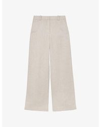 Reiss - Nolah Wide-Leg Linen-Blend Trousers - Lyst