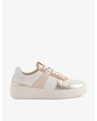 Reiss - Aird Contrast-panel Leather Mid-top Leather Trainers - Lyst