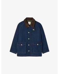Sandro - Contrast-Collar Regular-Fit Denim Jacket - Lyst