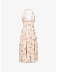 House Of Cb - Solada Floral Woven Midi Dress Xs (A-C Cup) - Lyst