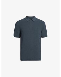 AllSaints - Aspen Ramskull-embroidered Cotton And Wool Polo Shirt - Lyst