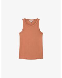 AllSaints - Rina Round-Neck Sleeveless Stretch-Woven Tank - Lyst