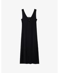 Zadig & Voltaire - Renzo V-Neck Satin Maxi Dress - Lyst