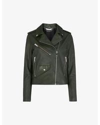 Whistles - Agnes Pocket Biker Leather Jacket - Lyst