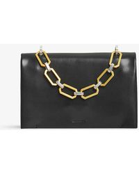 AllSaints - Yua Removable-chain Leather Clutch Bag - Lyst