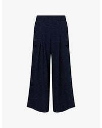 ME+EM - Textured Pleate Wide-Leg Woven Trousers - Lyst