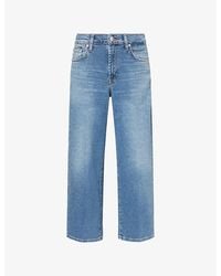 7 For All Mankind - Stovepipe Straight-Leg Stretch-Denim Jeans - Lyst