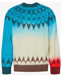 Sacai - Jacquard-knit Relaxed-fit Cotton-blend Jumper - Lyst