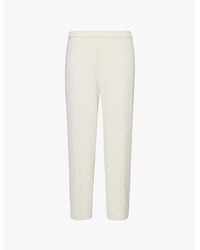 Theory - Treeca Cropped Slim-Leg Mid-Rise Crepe Trousers - Lyst