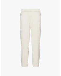 Theory - Treeca Cropped Slim-Leg Mid-Rise Crepe Trousers - Lyst