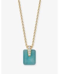 Astley Clarke - Deco 18Ct Vermeil, Sapphire And Amazonite Pendant Necklace - Lyst