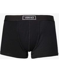 Versace - Logo-waistband Stretch-cotton Trunks X - Lyst