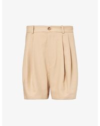 Polo Ralph Lauren - Pleated Belt-loop Cotton And Wool-blend Shorts - Lyst