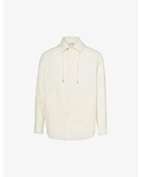 Loewe - Anagram-jacquard Hooded Cotton Overshirt - Lyst