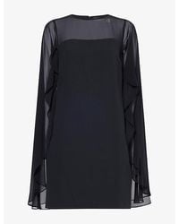 Ralph Lauren - Cape Woven Cocktail Mini Dress - Lyst