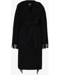 Balenciaga - Fringe Belt-loop Relaxed-fit Wool Coat - Lyst
