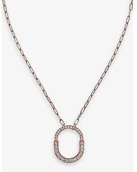 Tiffany & Co. - Tiffany Lock Medium 18Ct Rose- And 1.25Ct Brilliant-Cut Diamond Pendant Necklace - Lyst