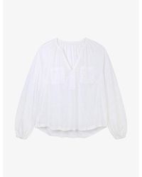 The White Company - The Company Patch-pocket Relaxed-fit Organic-cotton Blouse - Lyst