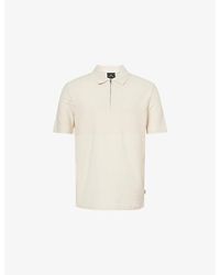 Paul Smith - Zip-Up Knitted Cotton Polo Shirt - Lyst