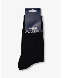 Jacquemus - Logo-embroidered Cotton-blend Ankle Socks - Lyst