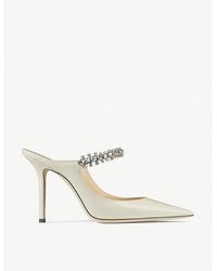 Jimmy Choo - Bing 100 Crystal-embellished Patent-leather Heeled Mules - Lyst