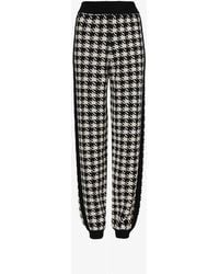 Gucci - Elasticated-cuff Houndstooth-pattern Wool Trousers - Lyst