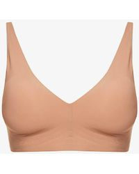 Wolford - Pure Skin V-neck Stretch-woven Bra - Lyst