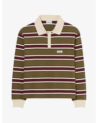 Claudie Pierlot - Striped Relaxed-Fit Cotton Polo Shirt - Lyst