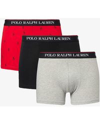 Polo Ralph Lauren - Classic Branded-waist Stretch-cotton Trunks Pack Of Three - Lyst