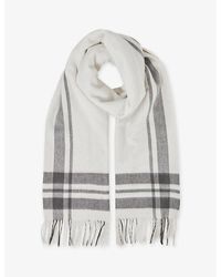 Reiss - Martina Checked Wool Scarf - Lyst